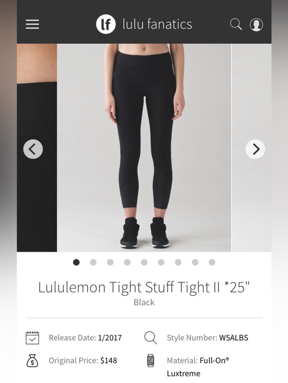 lululemon athletica Black High-Rise Tight Stuff Tight II with Eyelet Hem